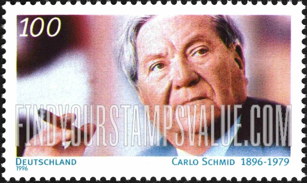 FindYourStampsValue: Carlo Schmid (1896-1979), Politician, Scholar & Writer