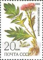 FindYourStampsValue: Russia: USSR, Medicinal Plants from Siberia - Rhaponticum Carthamoides
