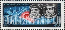 FindYourStampsValue: Russia: USSR, Cosmonauts' Day - A.A.Gubarev, G.M.Grechko aboard Soyuz 17 and Orbital Station Salyut 4