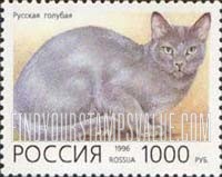 FindYourStampsValue: Russia: Russian Federation, Domestic Cats - Russian Blue Cat