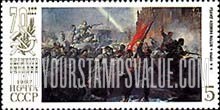 FindYourStampsValue: Russia: USSR, Paintings by Russian Artists, 70th Anniversary of October Revolution - Taking the Winter Palace by Storm, by V.A.Serov