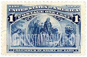 FindYourStampsValue: COLUMBIAN EXPOSITION ISSUE - Columbus in Sight of Land