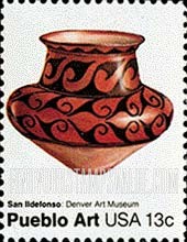 FindYourStampsValue: AMERICAN FOLK ART - San Ildefonso pot