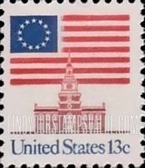 FindYourStampsValue: 13-STAR FLAG, INDEPENDENCE HALL