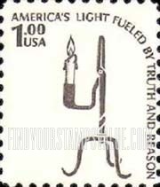 FindYourStampsValue: RUSH LAMP AND CANDLE HOLDER - Americana Issue