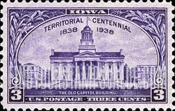 FindYourStampsValue: IOWA TERRITORY CENTENNIAL - Old Capitol, Iowa City