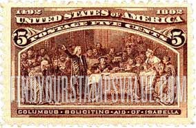 FindYourStampsValue: COLUMBIAN EXPOSITION ISSUE - Columbus soliciting Aid from Isabella