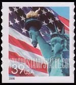 FindYourStampsValue: Flag and Statue of Liberty, Self-Adhesive Coil Stamp