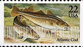 FindYourStampsValue: FISH - Atlantic cod, Booklet Stamp