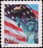 FindYourStampsValue: Flag and Statue of Liberty, Self-Adhesive stamp