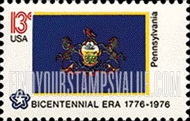 FindYourStampsValue: STATE FLAGS - Pennsylvania