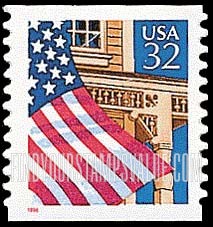 FindYourStampsValue: FLAG OVER PORCH, Self-adhesive Coil stamp
