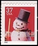 FindYourStampsValue: CHRISTMAS - Snowman with Top Hat, Booklet Stamp