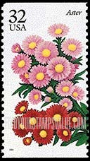 FindYourStampsValue: GARDEN FLOWERS - Aster, booklet stamp