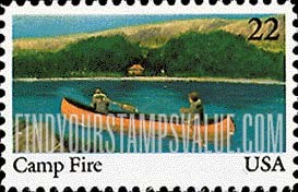 FindYourStampsValue: INT'L YOUTH YEAR - Camp Fire, 75th anniversary