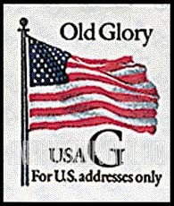 FindYourStampsValue: "G" AND FLAG, Self-adhesive Booklet stamp