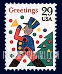 FindYourStampsValue: CHRISTMAS - Toy Soldier blowing Horn
