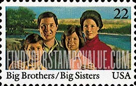 FindYourStampsValue: INT'L YOUTH YEAR - Big Brothers/Big Sisters, 40th anniversary