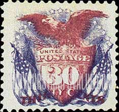 FindYourStampsValue: SHIELD, EAGLE AND FLAGS