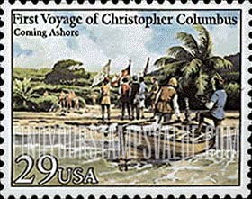 FindYourStampsValue: VOYAGES OF COLUMBUS - Coming ashore