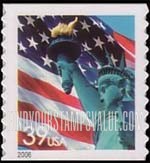 FindYourStampsValue: Flag and Statue of Liberty, Self-Adhesive Coil Stamp