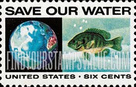 FindYourStampsValue: ANTI-POLLUTION - Globe and bluegill