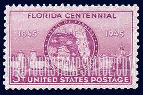 FindYourStampsValue: CENTENARY OF FLORIDA STATEHOOD - Old Florida Seal, St.Augustine Gates and State Capitol