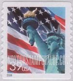 FindYourStampsValue: Flag and Statue of Liberty, Self-Adhesive Coil Stamp