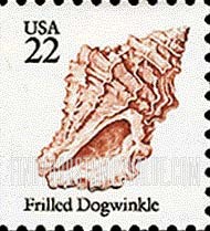 FindYourStampsValue: SEASHELLS - Frilled dogwinkle, booklet stamp