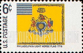 FindYourStampsValue: HISTORIC FLAGS - Philadelphia Light Horse, 1775