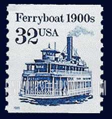 FindYourStampsValue: FERRYBOAT 1900s - Transportation Coil