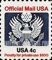 FindYourStampsValue: OFFICIAL MAIL - Great Seal, 4c