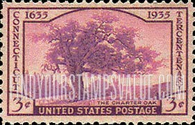 FindYourStampsValue: CONNECTICUT TERCENTENARY - Charter Oak