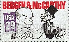 FindYourStampsValue: COMEDIANS - Edgar Bergen and Charlie McCarthy, Booklet stamp