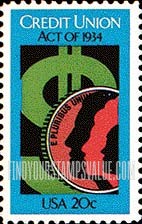 FindYourStampsValue: THE CREDIT UNION ACT, 50th ANNIVERSARY