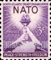 FindYourStampsValue: NATO - Torch of Liberty and Globe