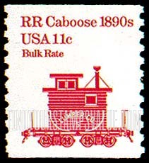 FindYourStampsValue: RR CABOOSE 1890s - Transportation, Coil Stamp