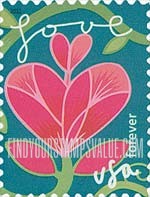 FindYourStampsValue: GARDEN OF LOVE - Pink Flower, Self-Adhesive stamp
