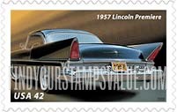 FindYourStampsValue: TAIL FINS AND CHROME - 1957 Lincoln Premiere, Self-Adhesive stamp