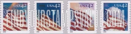 FindYourStampsValue: FLAGS, Self-Adhesive Coil Stamps
