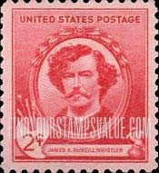 FindYourStampsValue: FAMOUS AMERICAN ARTISTS - James A.McNeill Whistler