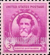 FindYourStampsValue: FAMOUS AMERICAN ARTISTS - Augustus Saint-Gaudens