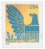 FindYourStampsValue: Colored Eagle on Gold Background, Coil stamp