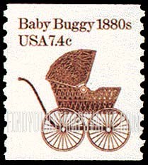 FindYourStampsValue: BABY BUGGY 1880s - Transportation, Coil Stamp