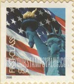 FindYourStampsValue: Flag and Statue of Liberty, Self-Adhesive Booklet stamp