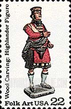 FindYourStampsValue: HIGHLANDER WOODCARVED FIGURINE - American Folk Art