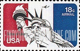 FindYourStampsValue: STATUE OF LIBERTY - 18c