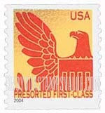 FindYourStampsValue: Colored Eagle on Gold Background, Coil stamp