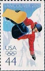 FindYourStampsValue: 2010 WINTER OLYMPICS, VANCOUVER - Snowboarder, Self-Adhesive stamp