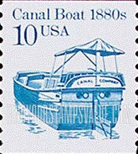 FindYourStampsValue: CANAL BOAT 1880s - Transportation Coil